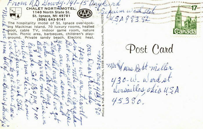 Chalet North Motel (Island View Lodge Motel) - Old Postcard